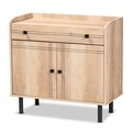Baxton Studio Patterson Modern and Contemporary Oak Brown Finished Wood 2-Door Kitchen Storage Cabinet 182-11288-Zoro